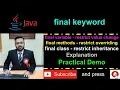 Java - final keyword with variable method and class