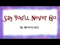 Say You'll Never Go| Lyrics| Neocolours| original version