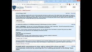 Adding Personnel to a Study Application in IRB Manager
