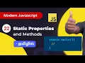- Static Properties and Methods Modern JavaScript in Tamil