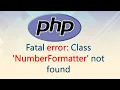 Fatal error Class NumberFormatter not found PHP