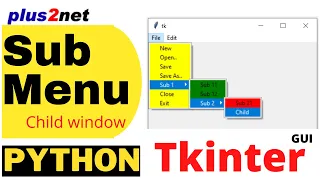 Tkinter window Adding Sub menu to main menu and opening child window from menu command