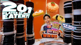 I ATE 201 PLATES OF SUSHI?! | SETTING A NEW WORLD RECORD FOR BELT SUSHI?!