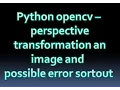 How to do perspective transformation using python and opencv sorting out error