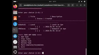 Phase 1 Python Console Todo App Hackathon II Spec-Driven Development Demo