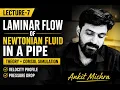 Velocity profile for Newtonian fluid in circular pipe COMSOL Simulation L-7