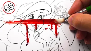 HORROR Artist Spends 30 Hours Corrupting a $3 DISNEY Coloring Book ✍️