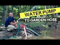 Can a water pump be used for a garden hose I use a trash water pump to run my sprinkler off-grid