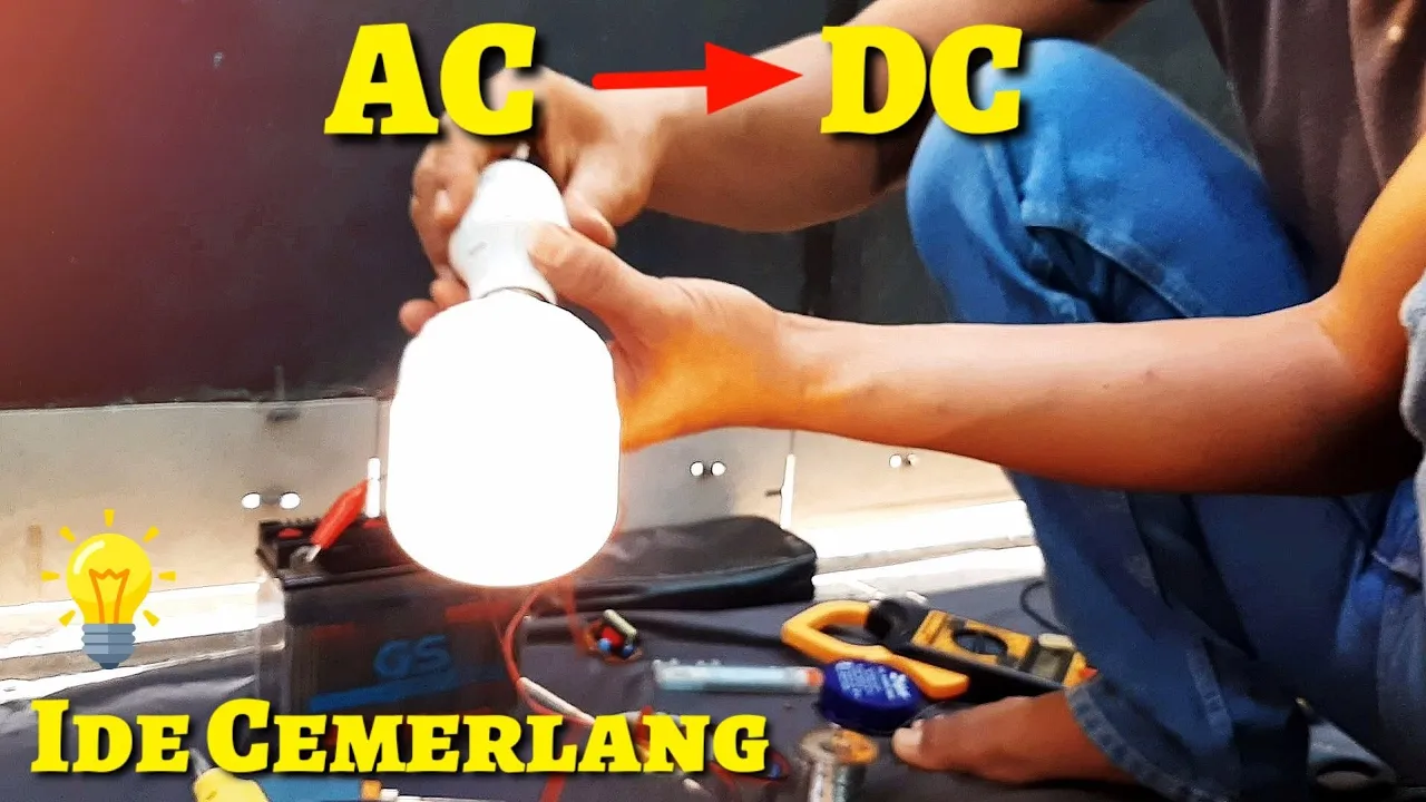 cara menyalakan LAMPU dengan AKI