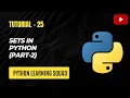 Sets in Python Python Set Part - 2 in Hindi