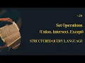 Set Operations in SQL Union Intersect Except
