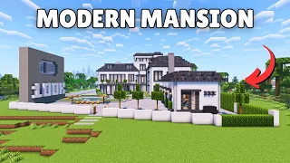 Minecraft Modern Mansion Build Tutorial - Celebrating YouTube Silver Play Button 100K Subscribers