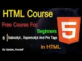 Subscript Superscript And Pre Tags in HTML Web Development Course Free Tutorial By UYS