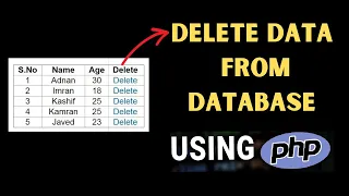How to Delete Data from Database using PHP PHP For Beginners