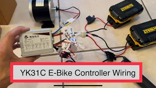 E Bike Controller Wiring diagram schematics for YK31C 36V 500W brush motor with 2 Dewalt Batteries