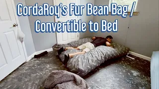 CordaRoy s Faux Fur Bean Bag Chair Convertible Bean Bag Bed Review Unboxing