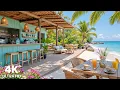 Tropical Beach Cafe Ambience - Summer Vibes with Relaxing Piano Gentle Ocean Waves for Great Moods