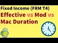 Fixed Income Simple bond illustrating all three durations effective mod Mac FRM T4-36
