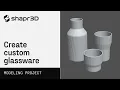 Custom glassware with Revolve Sweep and Circular Pattern Modeling projects