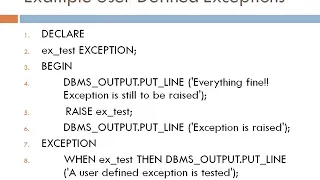 User Defined Exceptions