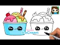 How to Draw Ice Cream Sundae Scoops in a Cup