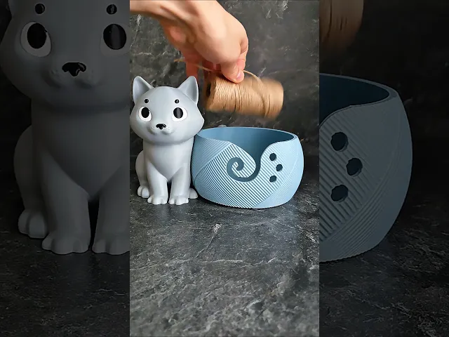 Beautiful Yarn Bowl with Luna / Functional Home Decoration video thumbnail