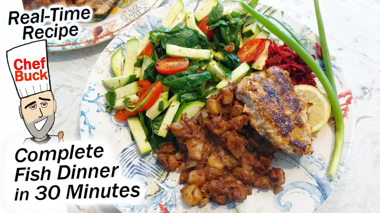 Complete Fish Dinner in 30 Minutes - Blackened Snapper and Fried Potatoes