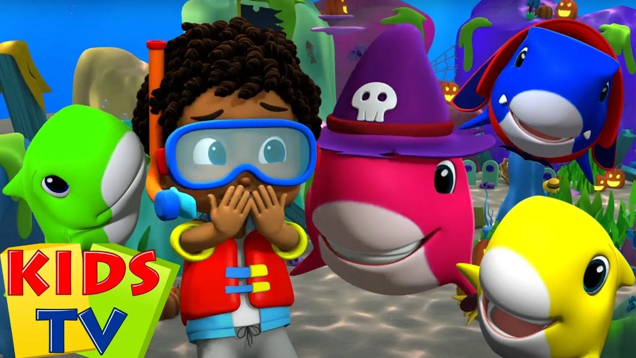 Spooky Baby Shark Song | Halloween Baby Shark Song & Nursery Rhymes | Baby Cartoon Videos | Kids Tv