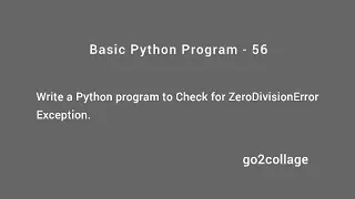 EP 56 Language Python Basic Program I go2collage