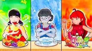 Scary Teacher 3D - Extreme Weather Food Battle | Spring vs Summer vs Winter Eating Challenge