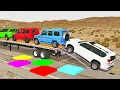 Download Lagu Flatbed Truck McQueen | Transportation with Truck - Pothole vs Car #9 | BeamNG.Drive Gameplay