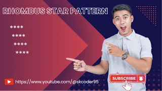 Rhombus Star Pattern print using Java SK Coder