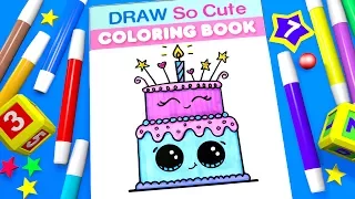 Birt ay Cake Coloring Pages for Kids Learn Colors