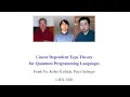 Linear Dependent Type Theory for Quantum Programming Languages
