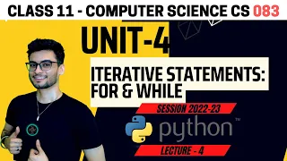 Class 11 Python Iteration For While loop One shot CS Computer Science XI 083 CBSE Aakash