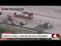 Fiery crash on 210 Freeway in Lake View Terrace prompts lane closures