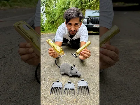 Portable Hair Clipper and USB Rechargeable Trimmer Unboxing With Mouse Haircut🐭😄