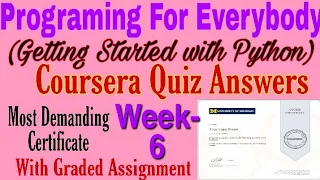 Coursera Programming for Everybody Getting Started with Python Week - 6 Quiz Answers