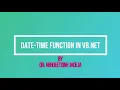 DATE TIME FUNCTIONS IN VB NET - BCA-403