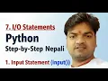 7 Statements ll input function in python