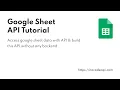 Google Sheet API Tutorial - NoCodeAPI Part 1