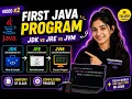First Java Program in Telugu JDK vs JRE vs JVM Explained Java Basics