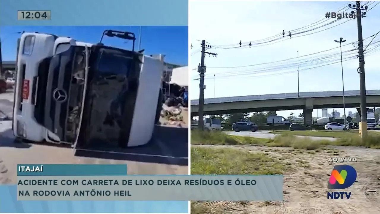 Caminhão tomba, novo cadastramento de famílias atingidas pelas chuvas, e obras no centro de Itajaí