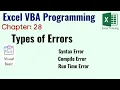 Types of Error in VBA Excel VBA Programming Chapter 28