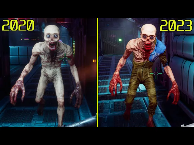 System Shock Remake 2020 Demo vs Retail 2023 RTX 4080 Graphics Comparison