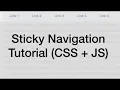 Sticky Navigation Tutorial Fixed Position CSS JavaScript jQuery 2019