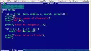 C program for binary search