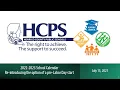 HCPS 2022-2023 School Calendar Community Virtual Input Session 3-July 15 2021