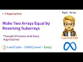 Make Two Arrays Equal by Reversing Subarrays LeetCode 1460 Sorting counter