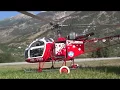 Lama 3 Scale RC turbine Helicopter Air-Zermatt with a functioning extinguishing bucket